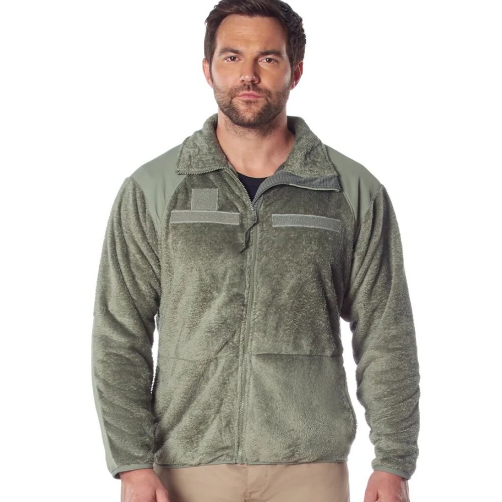 Men's Olive Drab Mid-Weight Fleece Jacket Rothco E.C.W.C.S. Gen III Fleece Sz M